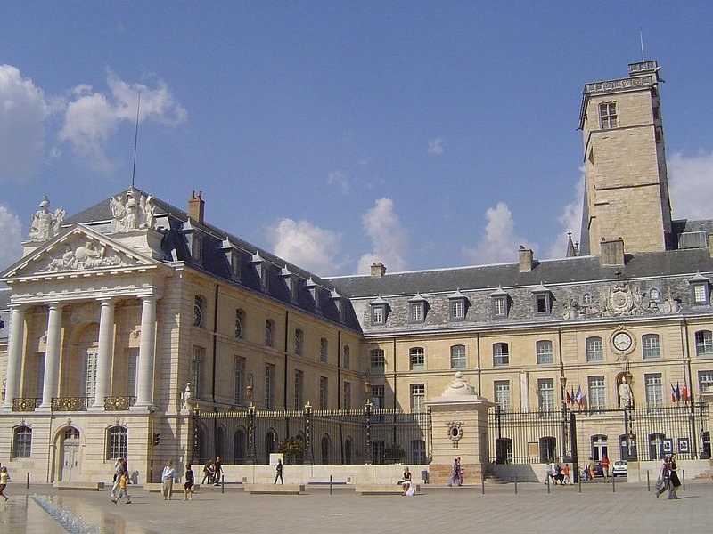 The Palais des Ducs in Dijon, its square tower above the curved classical façade